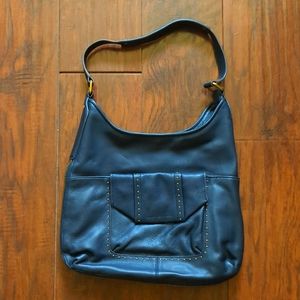Aimee Kestenberg Navy Blue Leather Handbag